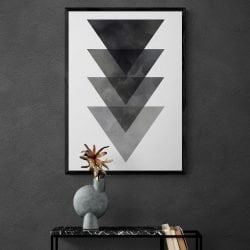 Triangle Geometric Design Art Print in Black Frame