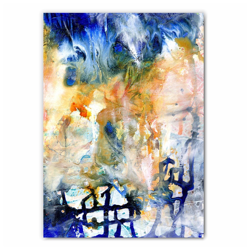 Blue and Orange Abstract Giclee Print