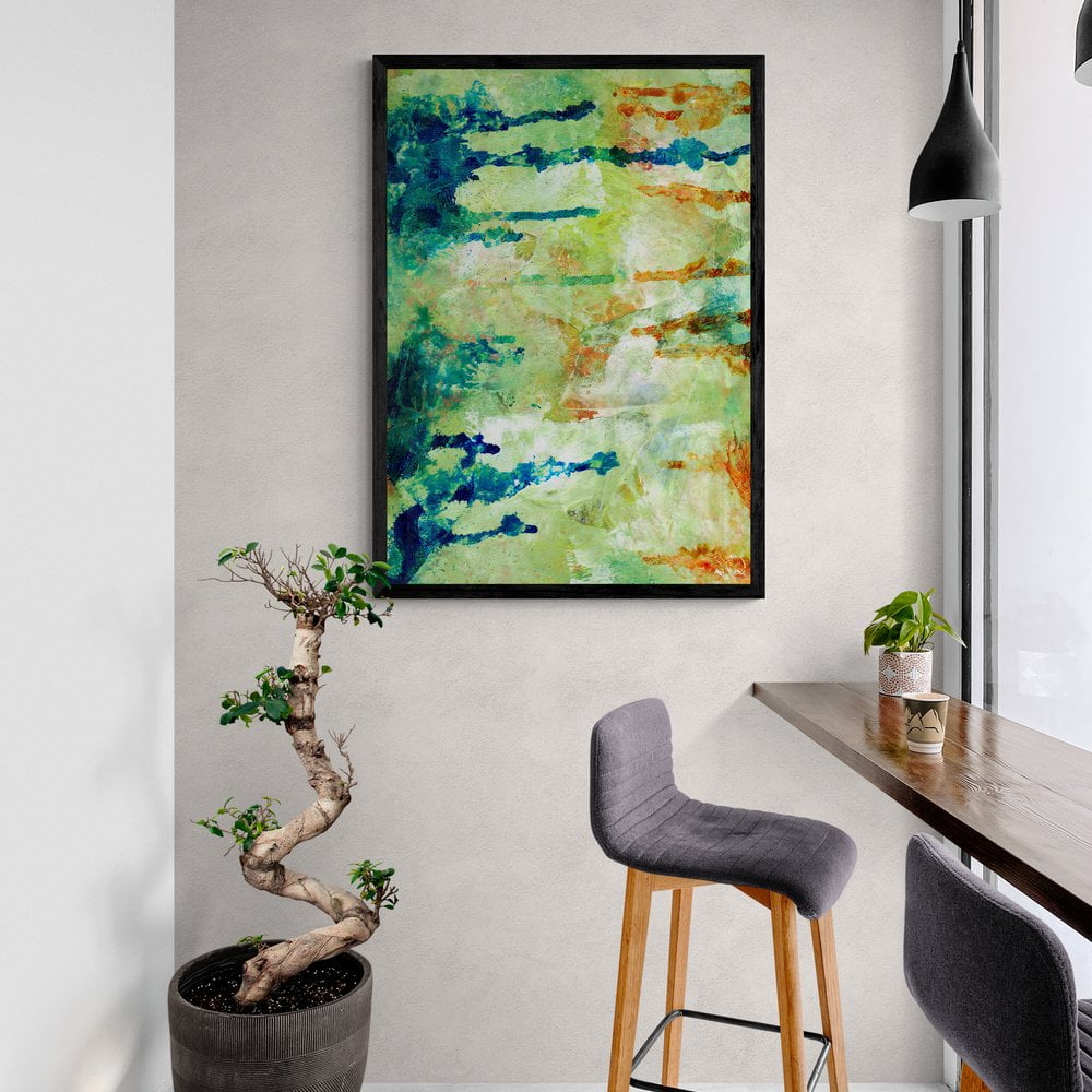 Abstract Oil Painting Giclee Print in Black Frame