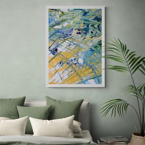Abstract Acrylic Painting Giclee Print in White Frame