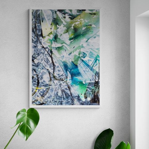 Abstract Acrylic Giclee Print in White Frame