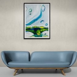 Abstract Water Droplet Giclee Print in Black Frame with Mount