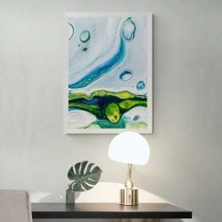 Abstract Water Droplet Giclee Print in White Frame
