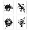 Abstract African Animal Print Set of 4