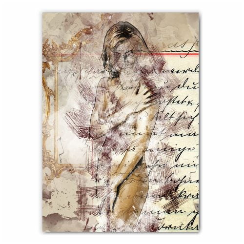 Abstract Nude Woman Art Print