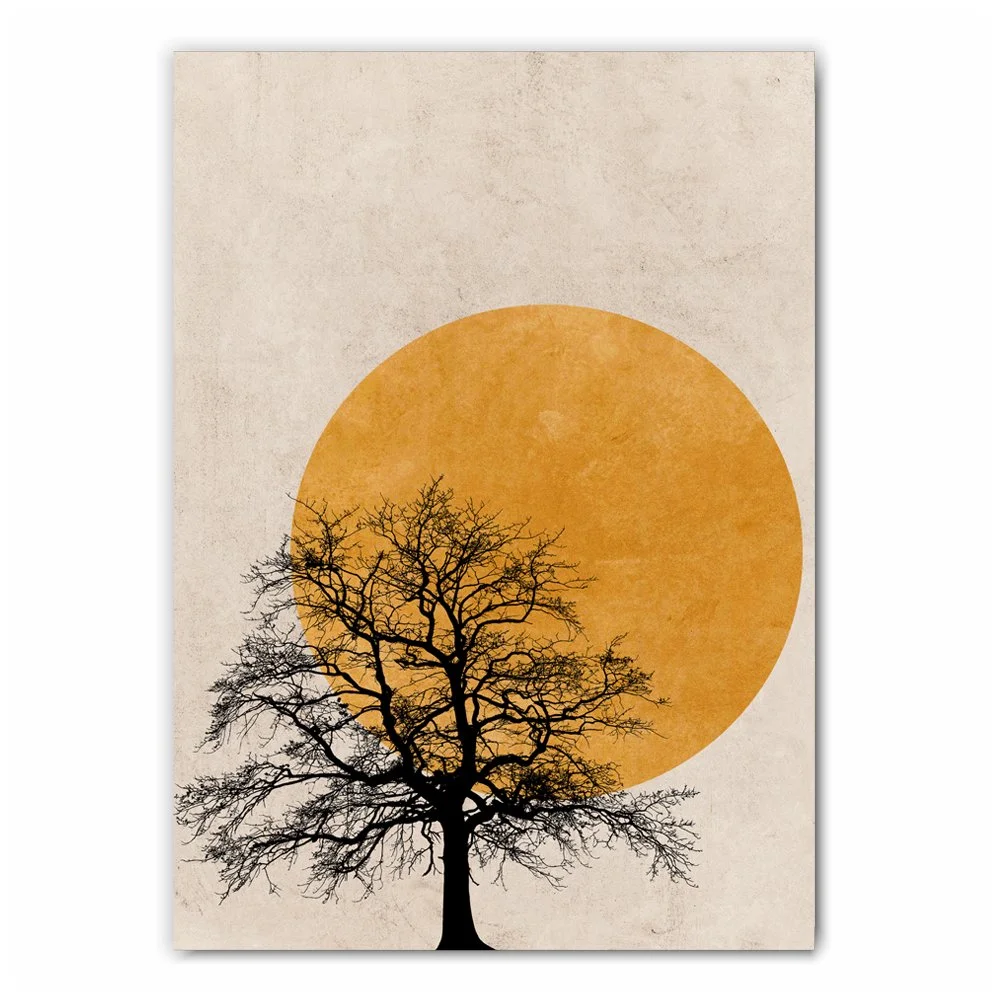 Tree Silhouette Sun Print