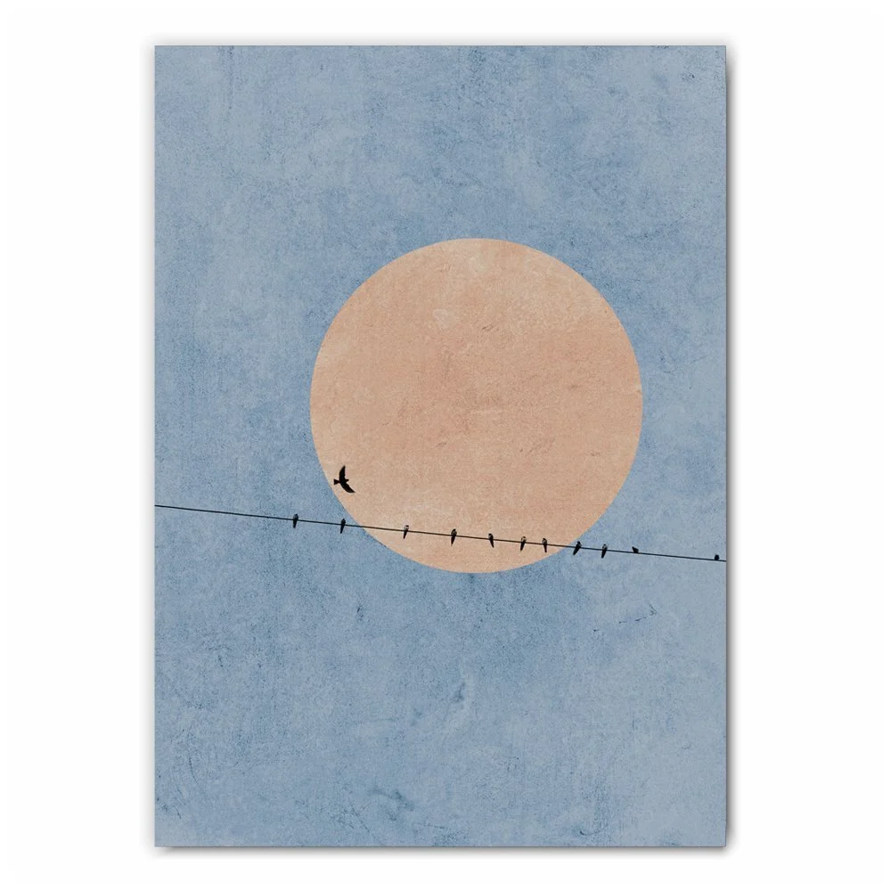 Moonlight Birds Silhouette Print