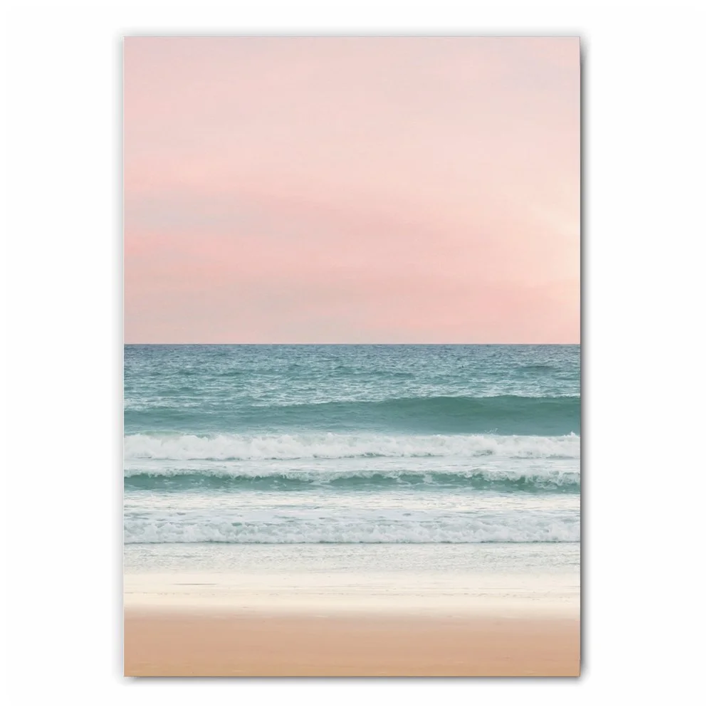 Blush Pink Beach Sunset Print