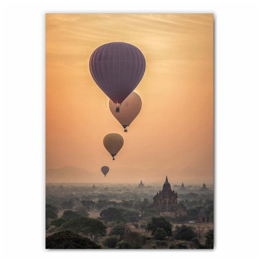 Hot Air Balloons at Sunset Photography Print