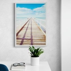 Ocean Pier Print in White Frame