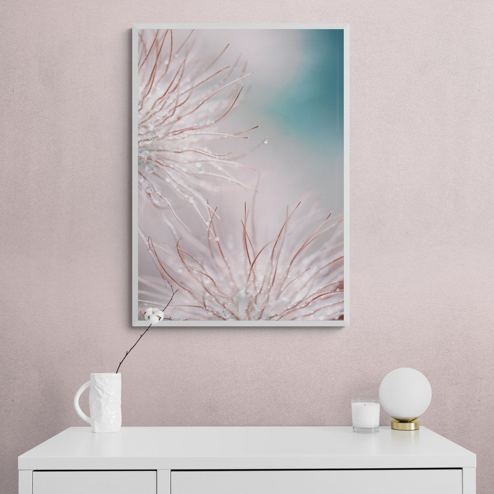 Dandelion Photography Print in white frame