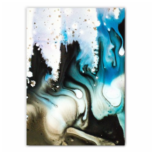 Abstract Blue, Black and White Giclee Print