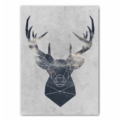 Geometric Deer Head Print