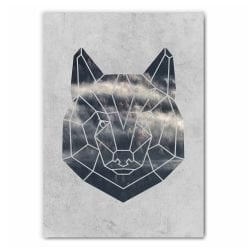 Geometric Wolf Head Print