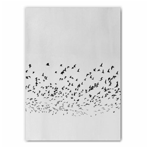 Monochrome Flock of Birds Print