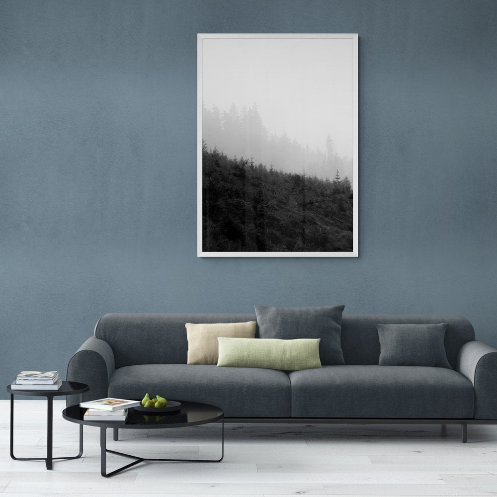 Nordic Forest Print in white frame
