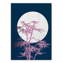Pink Bamboo Silhouette Print
