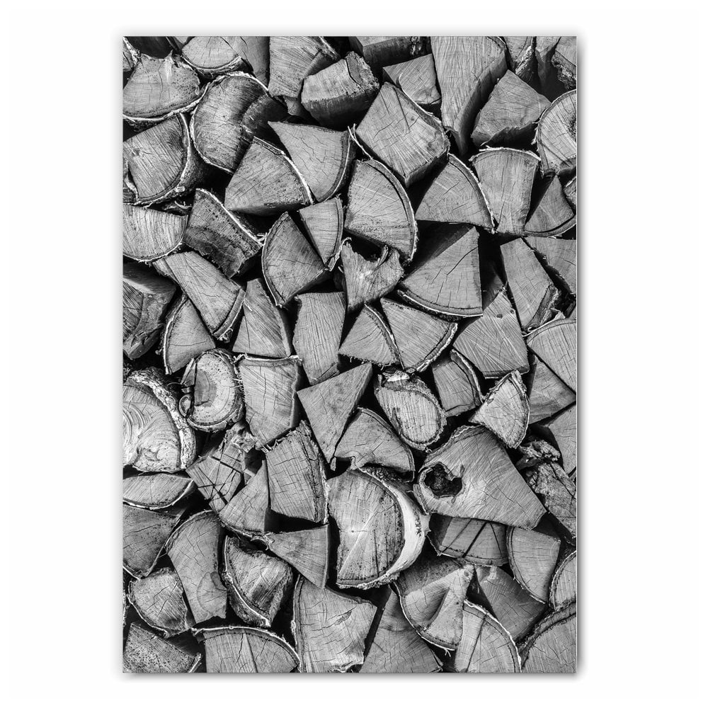 Wood Log Pile Print
