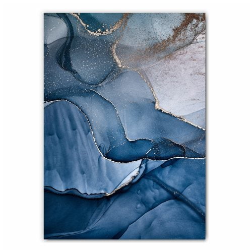 Abstract Blue and Gold Print