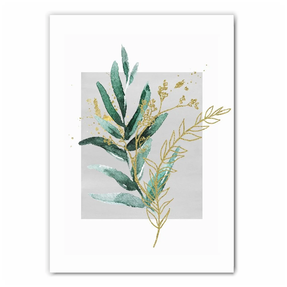 Watercolour Olive Leaf Print