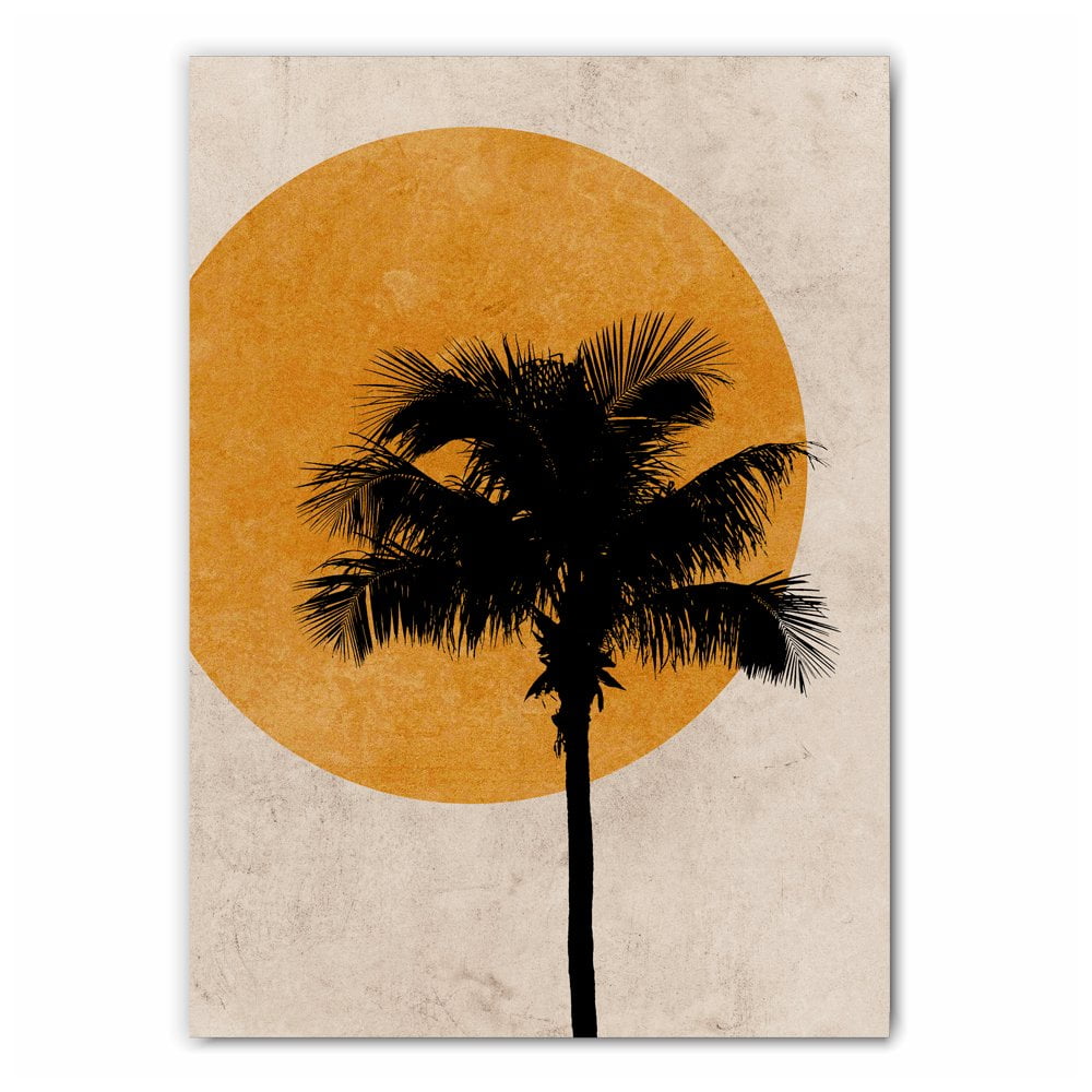 Palm Tree Silhouette Sun Print