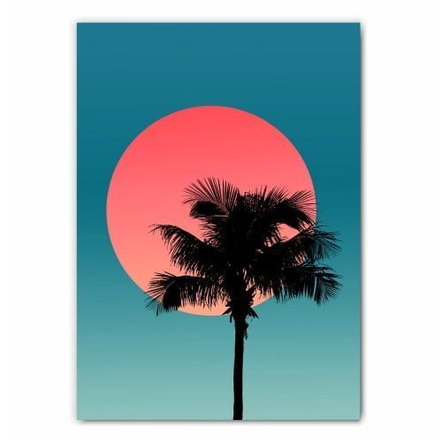 Tropical Palm Tree Silhouette Print