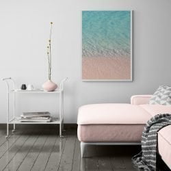 Pink Sand Beach Print in white frame