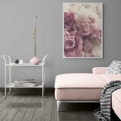 Pink Roses Photo Print in white frame