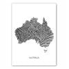 Australia Map Fingerprint Print