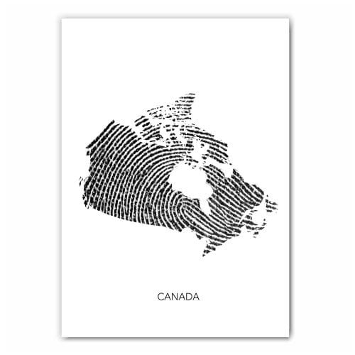 Canada Map Fingerprint Print