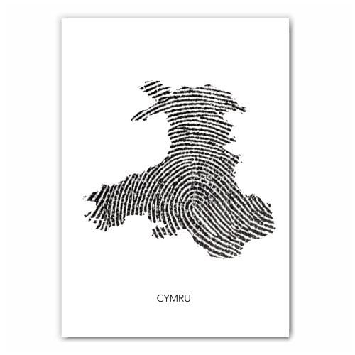 Cymru Wales Map Fingerprint Print