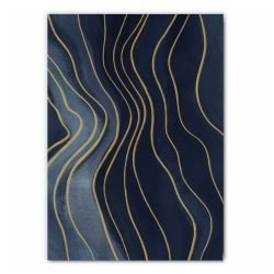 Blue and Gold Curves Print Set - 2