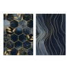 Navy and Gold Abstract Print Set of 2