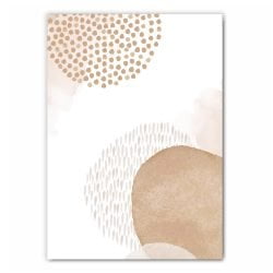 Beige Abstract Shapes Print Set - 1