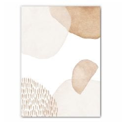 Beige Abstract Shapes Print Set - 2