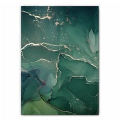 Green and Gold Abstract Print Set - 2