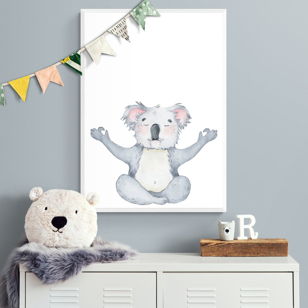 Koala Nursery Print in white frame