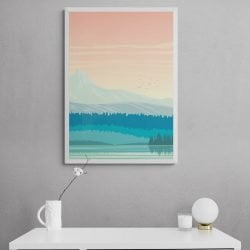 Mountain Art Print in white frame