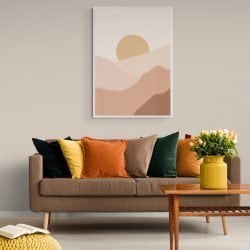 Neutral Sunset Art Print in white frame