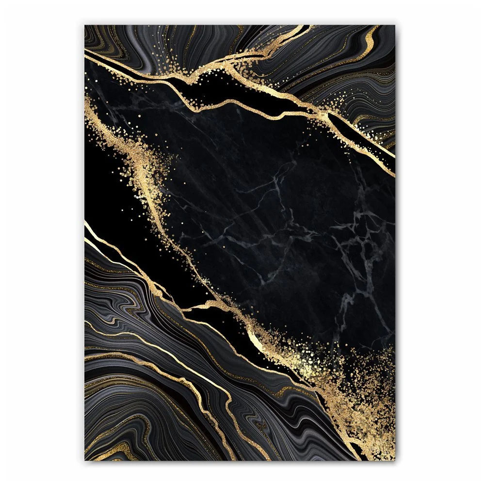 Black and Gold Abstract Art Print