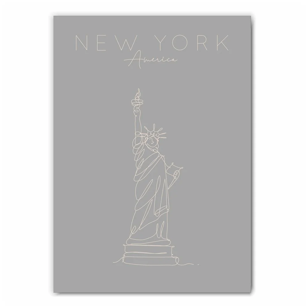 Line Art New York Statue of Liberty Print
