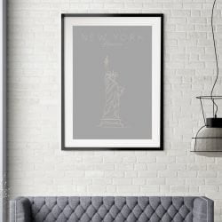 New York Statue of Liberty Print in a Black Frame