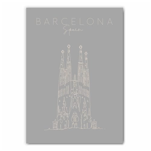 Line Art Barcelona Sagrada Familia Print