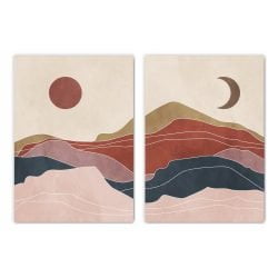 Boho Sun and Moon Print Set of 2