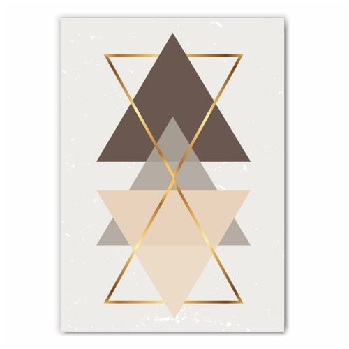 Neutral Geometric Triangles Art Print