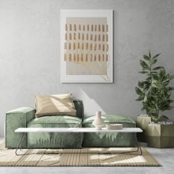 Abstract Gold Tree Art Print in white frame
