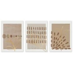 Neutral Abstract Botanical Print Set of 3