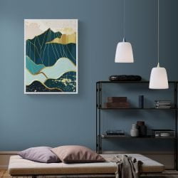 Nordic Mountains Art Print in white frame