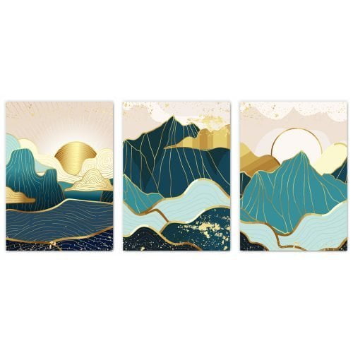 Scandinavian Mountains Print Set of 3