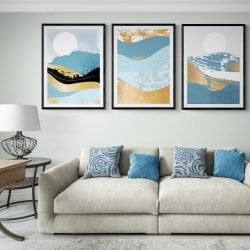 Abstract Alpine Print Set of 3 in black frames with mounts